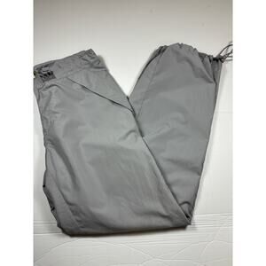 Guess Parachute Utility Pants Light Grey Size 29 Wide Leg Drawstring Pockets